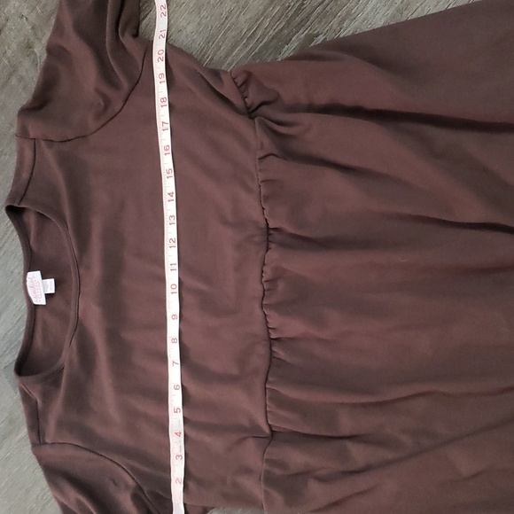 Isabel Maternity Chocolate Brown 3/4 Sleeve Pocketed Dress Sz XL - Picture 8 of 10